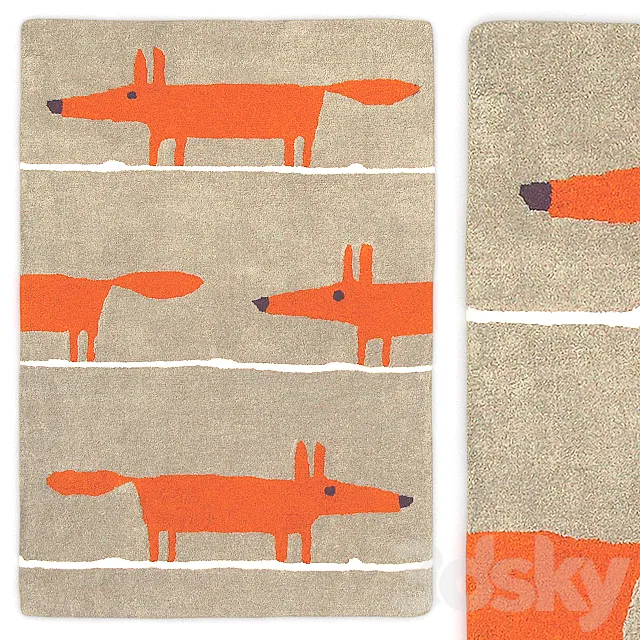 Carpet Scion Mr Fox Cinnamon Rug 3DModel