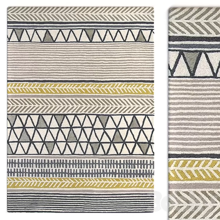 Carpet Scion Raita Taupe Rug 3D Model