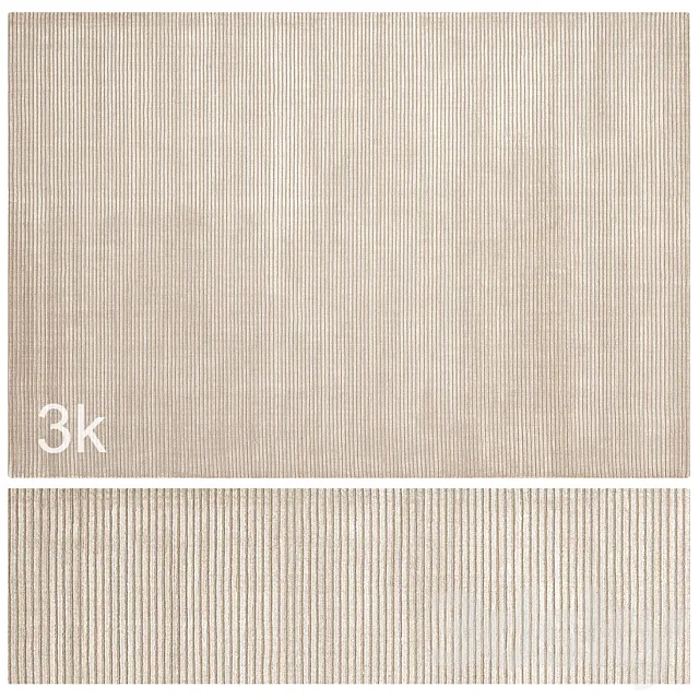 Carpet set 70 - Beige Stripes Wool Rug_ 3K 3D Model
