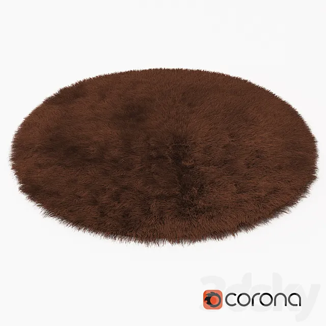 Carpet Snow H169-brown round 3DModel