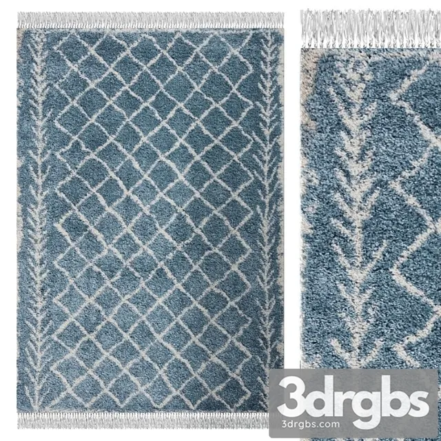 Carpet Think Rugs Boho 7043 Blue 3D Model Free