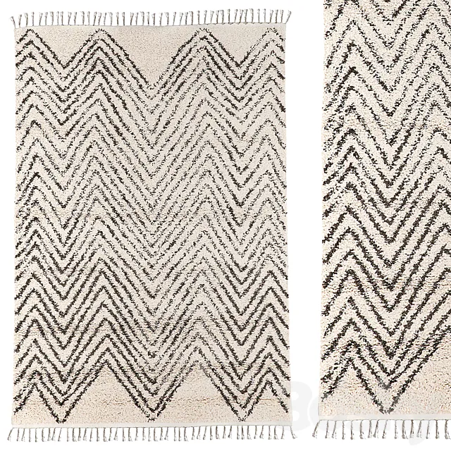 Carpet Urban Outfitters Chevron Shag Rug 3D Model