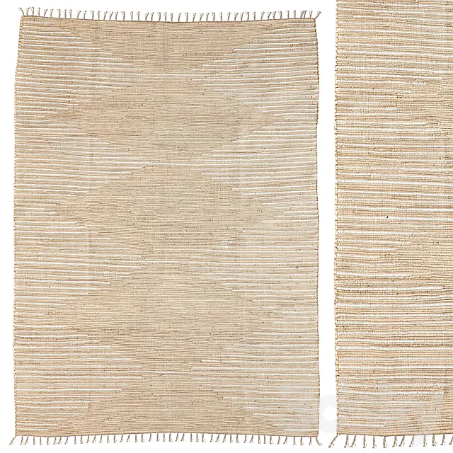 Carpet Urban Outfitters Connected Stripe Rag Rug 3D Model