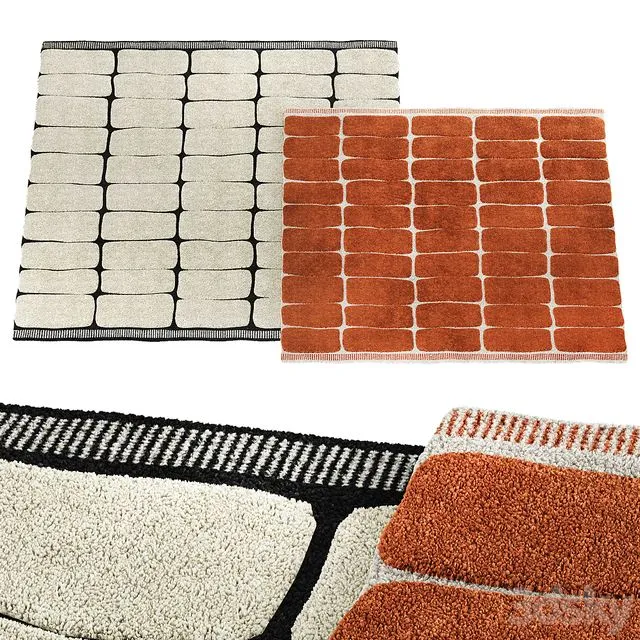 Carpet with a graphic three-dimensional pattern 3D Model