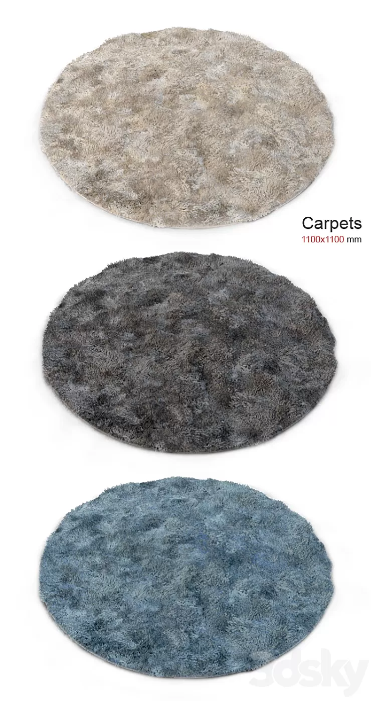 Carpet with long pile 3 3D Model