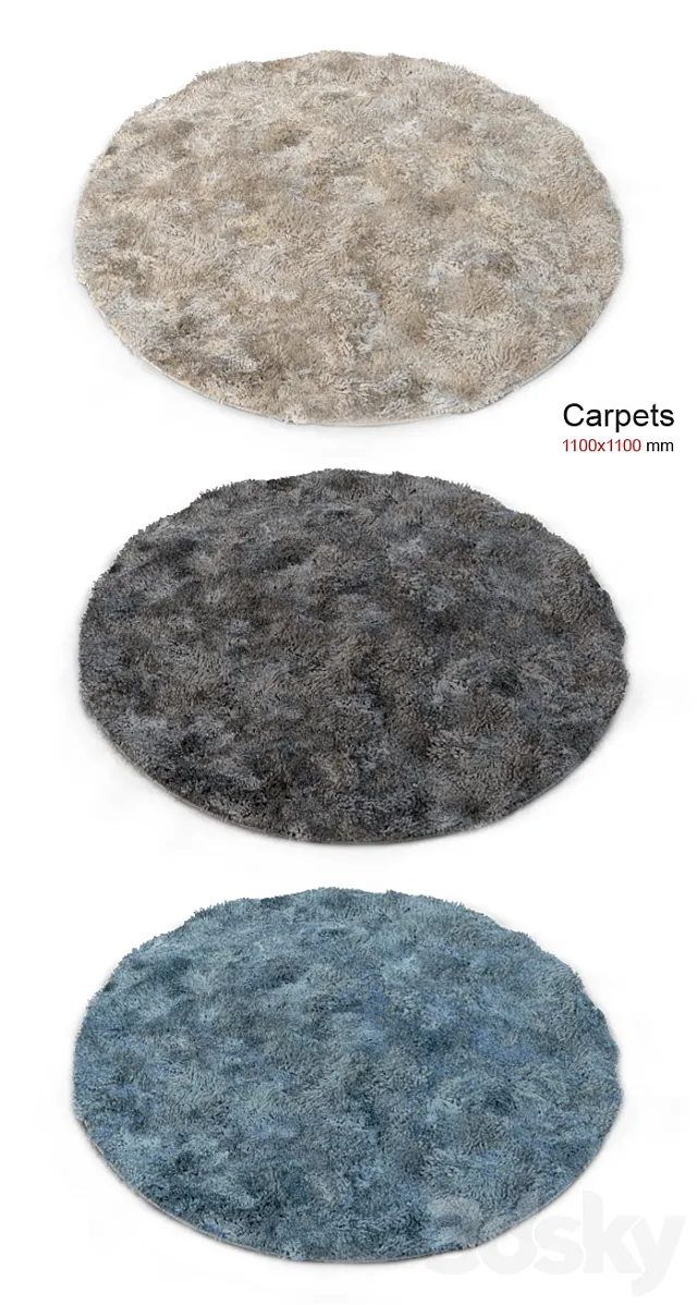 Carpet with long pile 3 3DModel