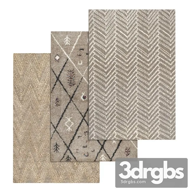 Carpets Set 1407 2 3D Model Download