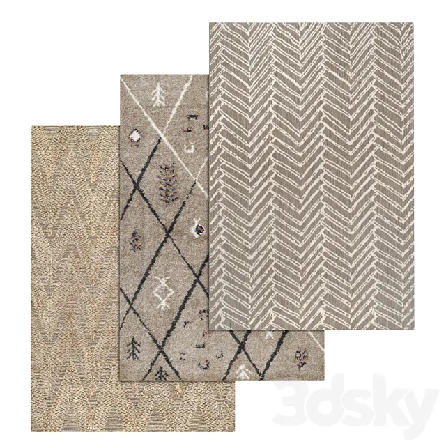 Carpets Set 1407 3D Model