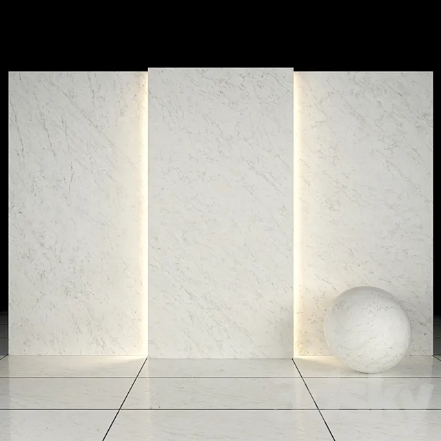 Carrara White Marble 02 3D Model