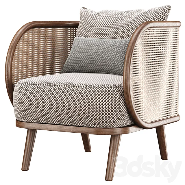 Carry rattan dining chair IK12 _ Rattan dining chair 3D Model