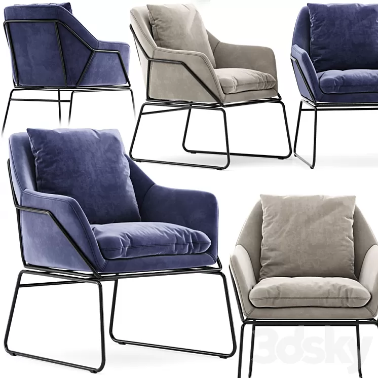 Carson Carrington Svelgen Accent Chair 3D Model