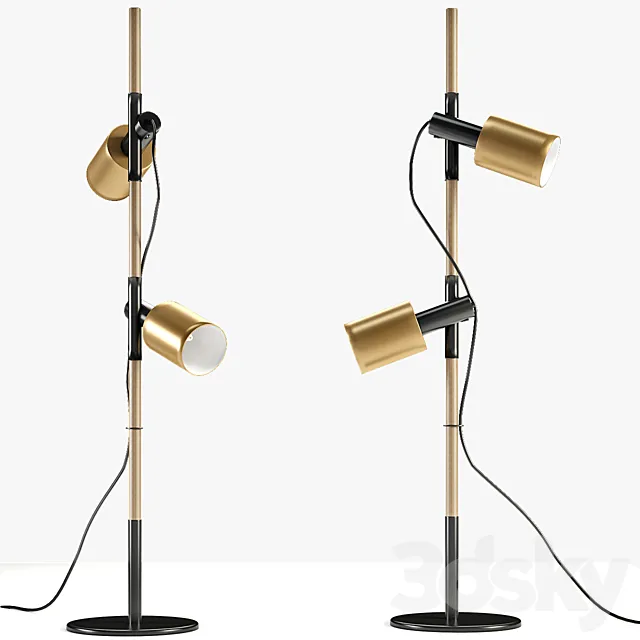 Carson floor lamp brushed brass 3DModel