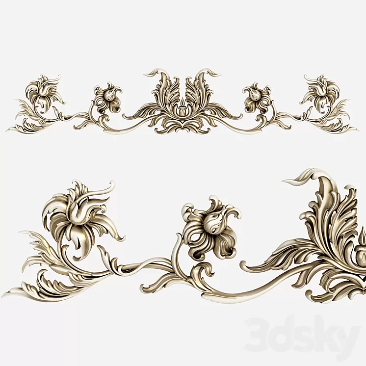 Cartouche. Stucco decorative element 3D Model