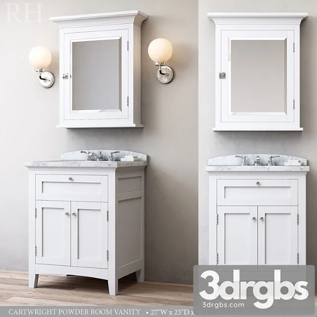 Cartwright Powder Room Vanity 3D Model Free