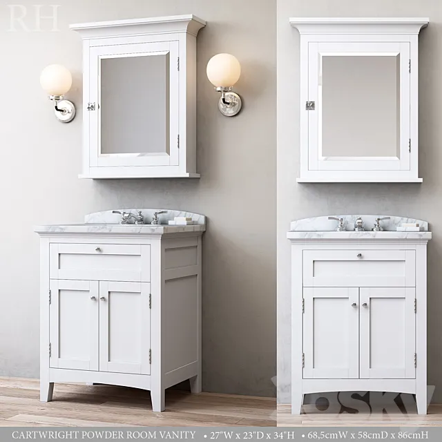 CARTWRIGHT POWDER ROOM VANITY 3D Model