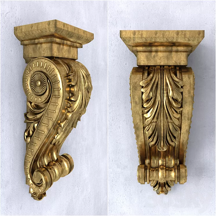 Carved console bracket. 3D Model