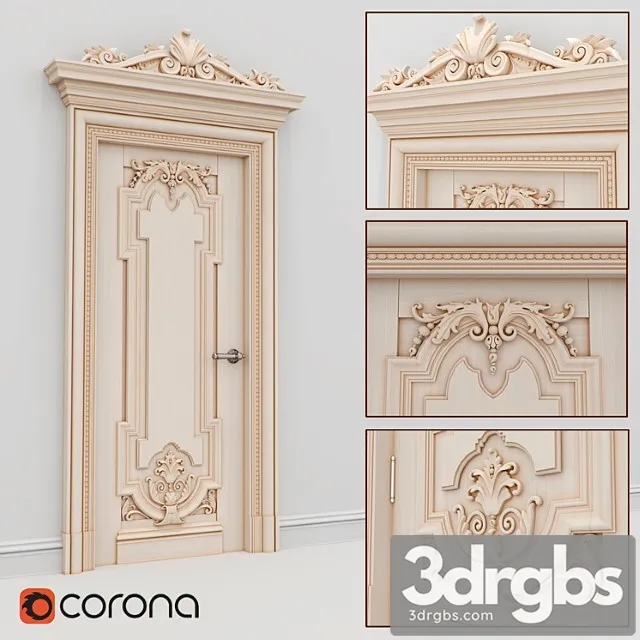 Carved Door 3D Model Free