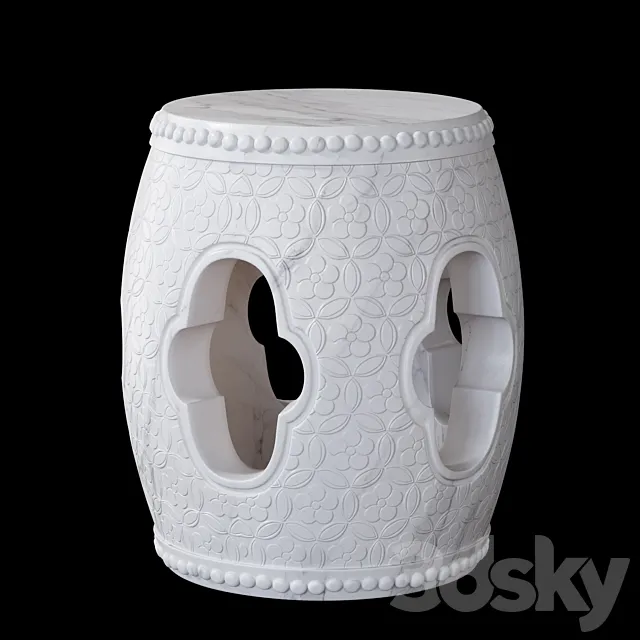 Carved table _ chair in marble 3DModel