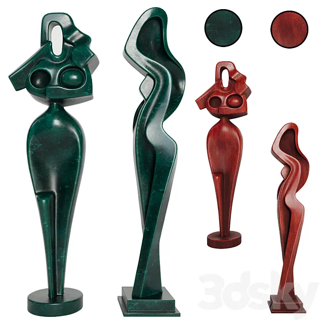 carved women figures 3D Model