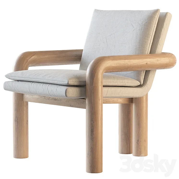 CARVED WOOD LOUNGE 3D Model Free