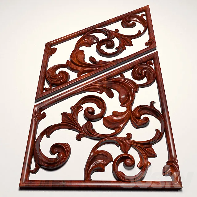 Carved wooden decoration 3DModel