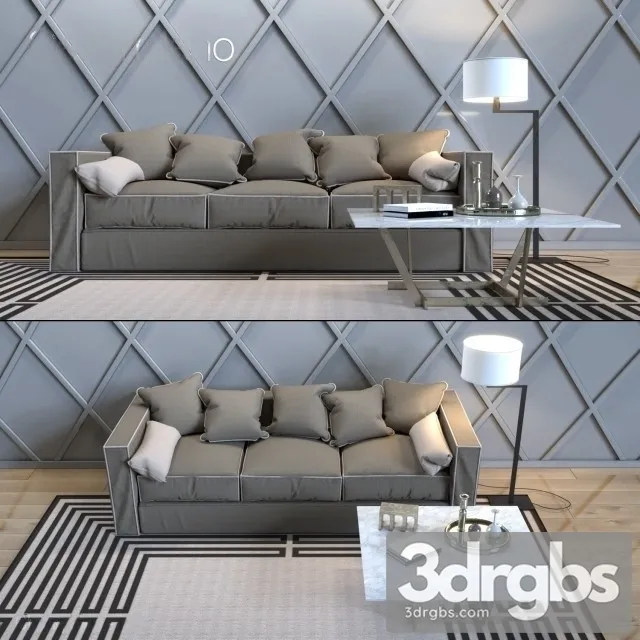 Casa M Milano Sofa 01 3D Model Free