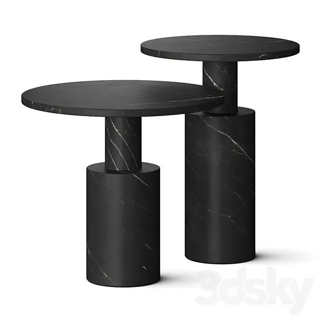 Casa Mineral Tholos Marble Side Tables 3D Model