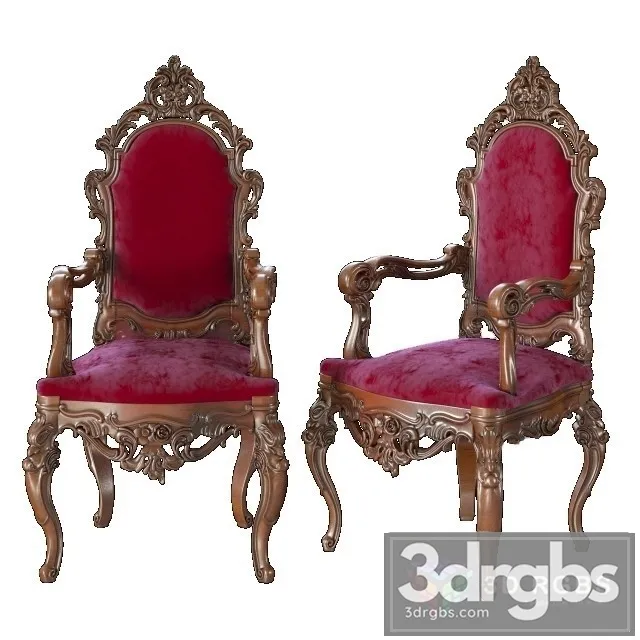 Casa Padrino Baroque Armchair King 3D Model Free