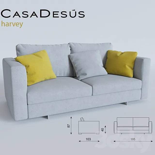 Casadesus - Harvey sofa 1 3D Model