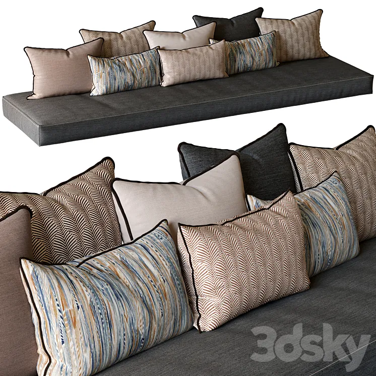 Casamance Cushions and mattresses 3D Model Free