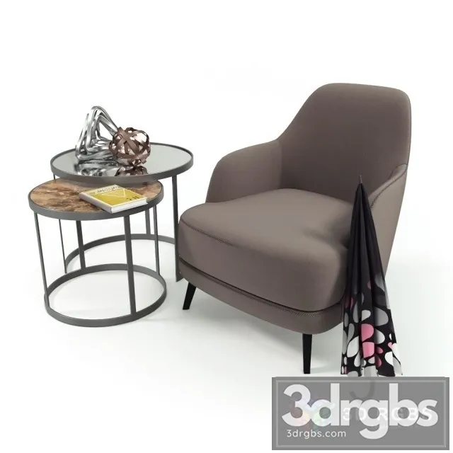Casamilano Liz Armchair and Table 3D Model Free
