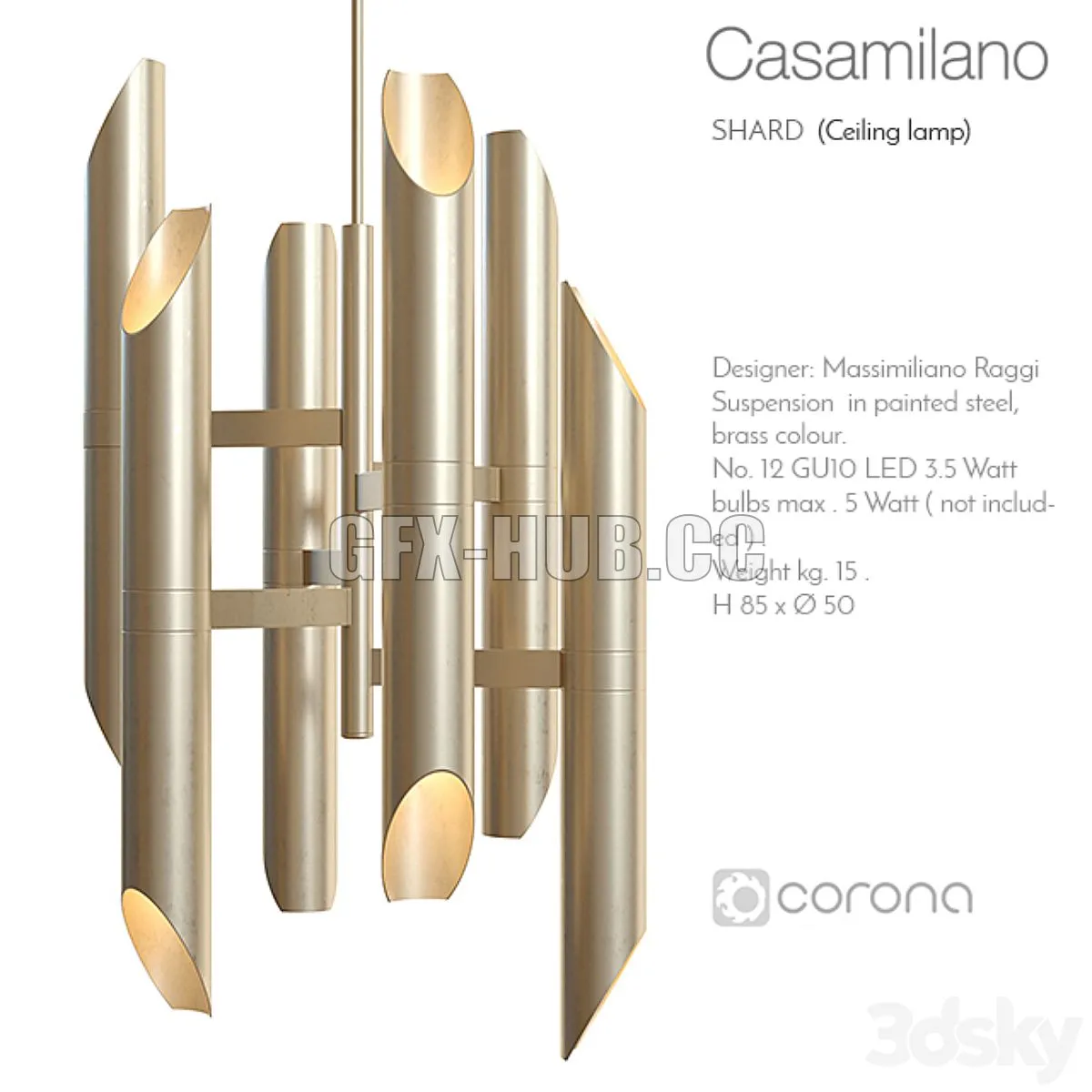 Casamilano shard ceiling lamp 3D Model