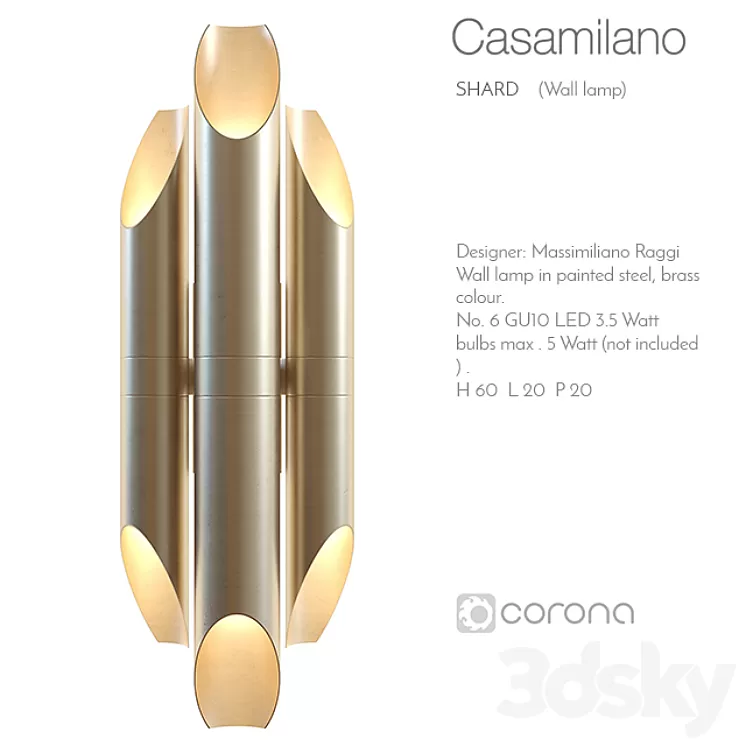 Casamilano shard wall lamp 3D Model