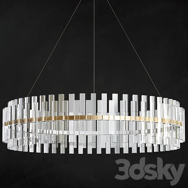 Casandra 4-light Brushed Brass Pendant 3DModel