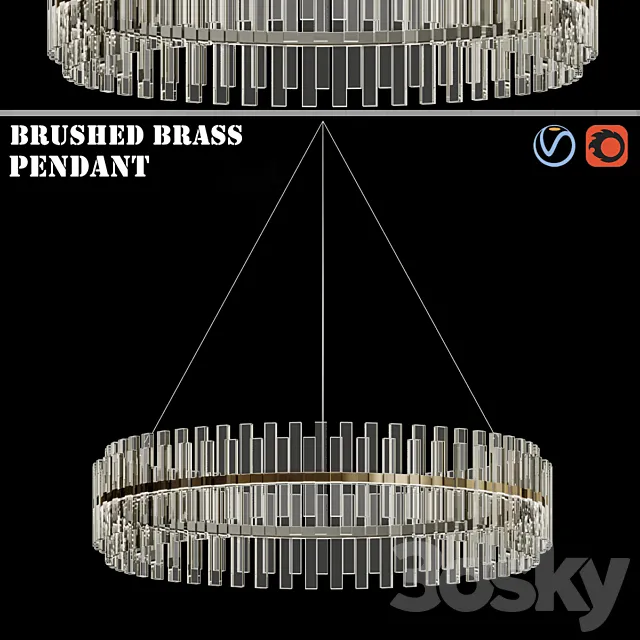 Casandra 4 light Brushed Brass Pendant 3DModel