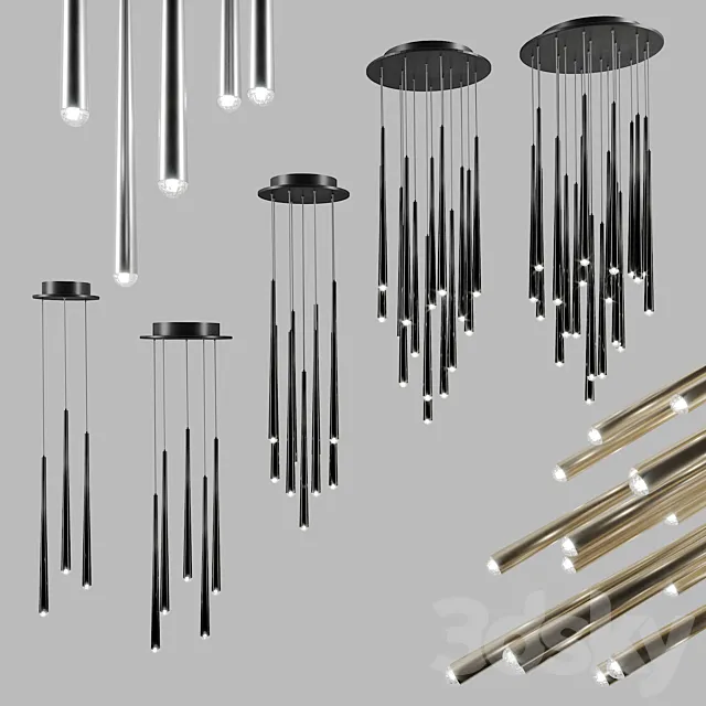 Cascade Modern Forms Disc 3_5_9_15_21 lights 3D Model
