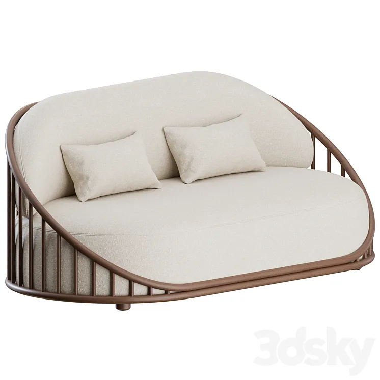 Cask 2 Seater Sofa by Expormim 3D Model Free