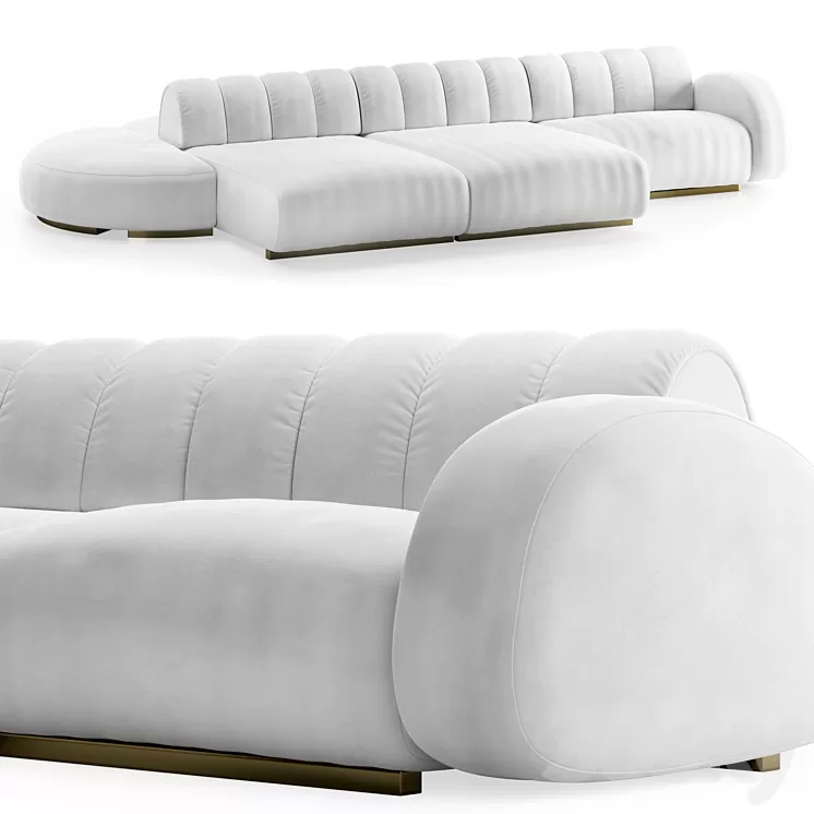 Cassia modular sofa Caffelatte 3D Model