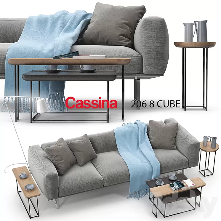 Cassina 206 cube sofa set