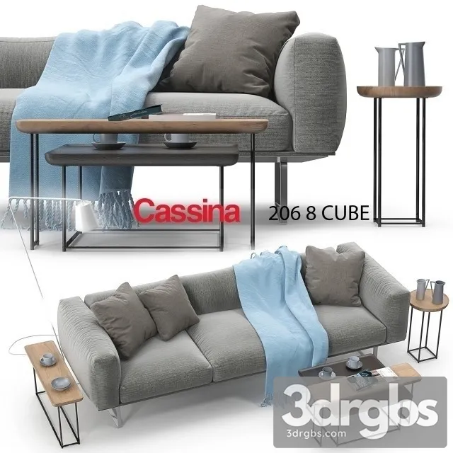 Cassina 206 Sofa 01 3D Model Free