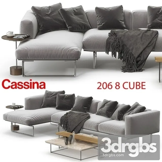 Cassina 206 Sofa Corner 01 3D Model Free