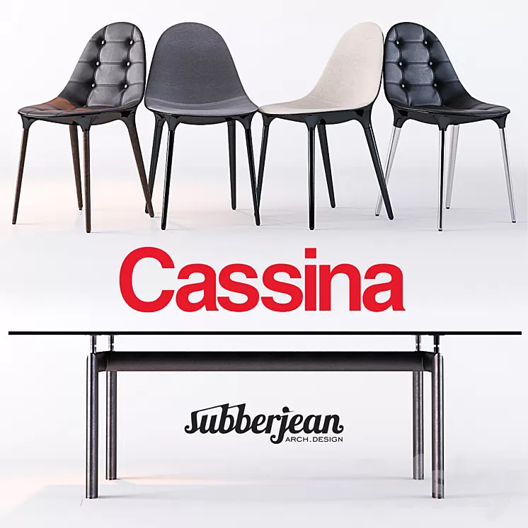 Cassina Caprice Chairs / LC6 Table 3D Model