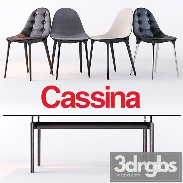 Cassina Caprice LC6 Table and Chair 3D Model Free