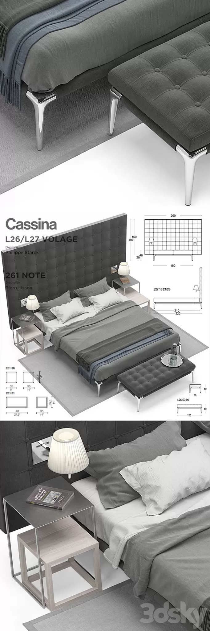 Cassina L26 27 volage 261 Note 3D Model