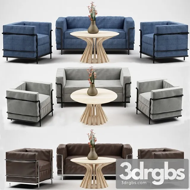 Cassina LC2 Lebeau 3D Model Free