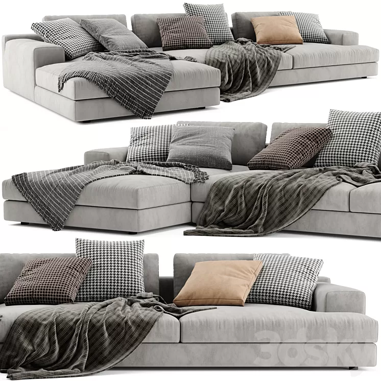 Cassina Miloe Chaise Longue Sofa 3D Model