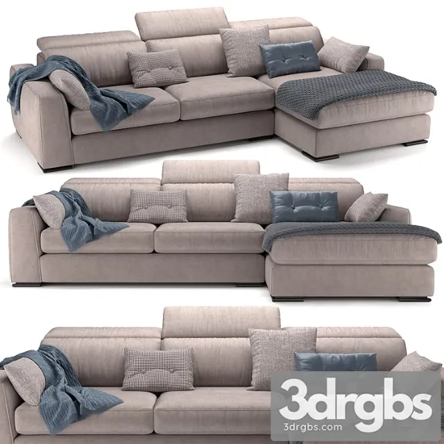 Cast Chaise Longue 3 Seater Maxi Calligaris 3D Model Free