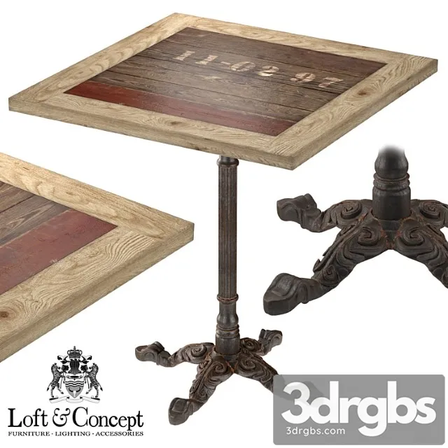 Cast iron and larch restaurant table square 2 Free Download