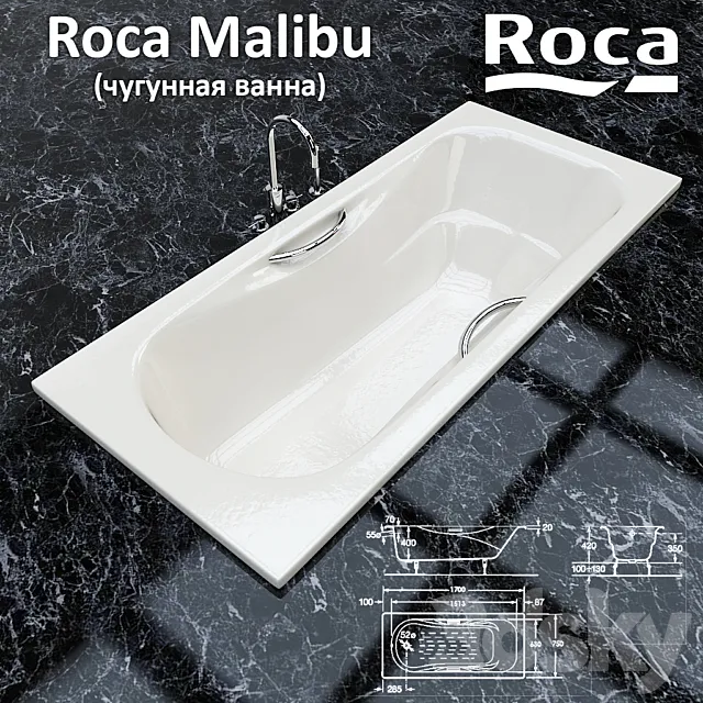 Cast iron bath Roca Malibu 3DModel