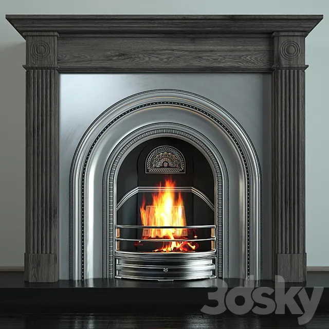 Cast iron fireplace Stovax - DECORATIVE ARCHED 3D Model